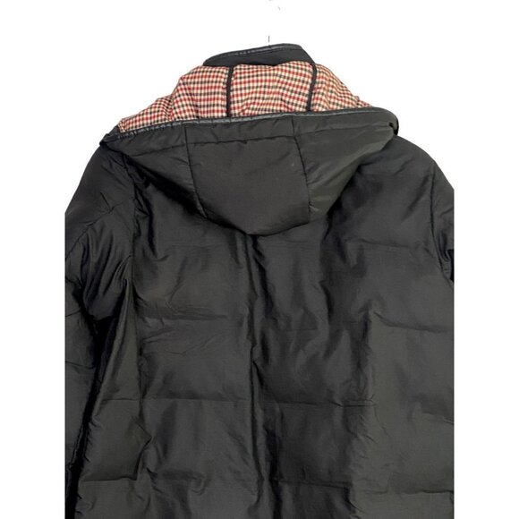 Zara Long Puffer Parka Hooded Jacket Long Sleeves Pockets Button Zip XS Black - Picture 7 of 14